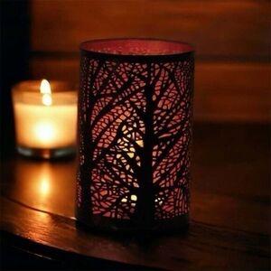 Noah's Ark Copper Plated Metal Lantern Candle Holder 5.75" Forest Openwork India